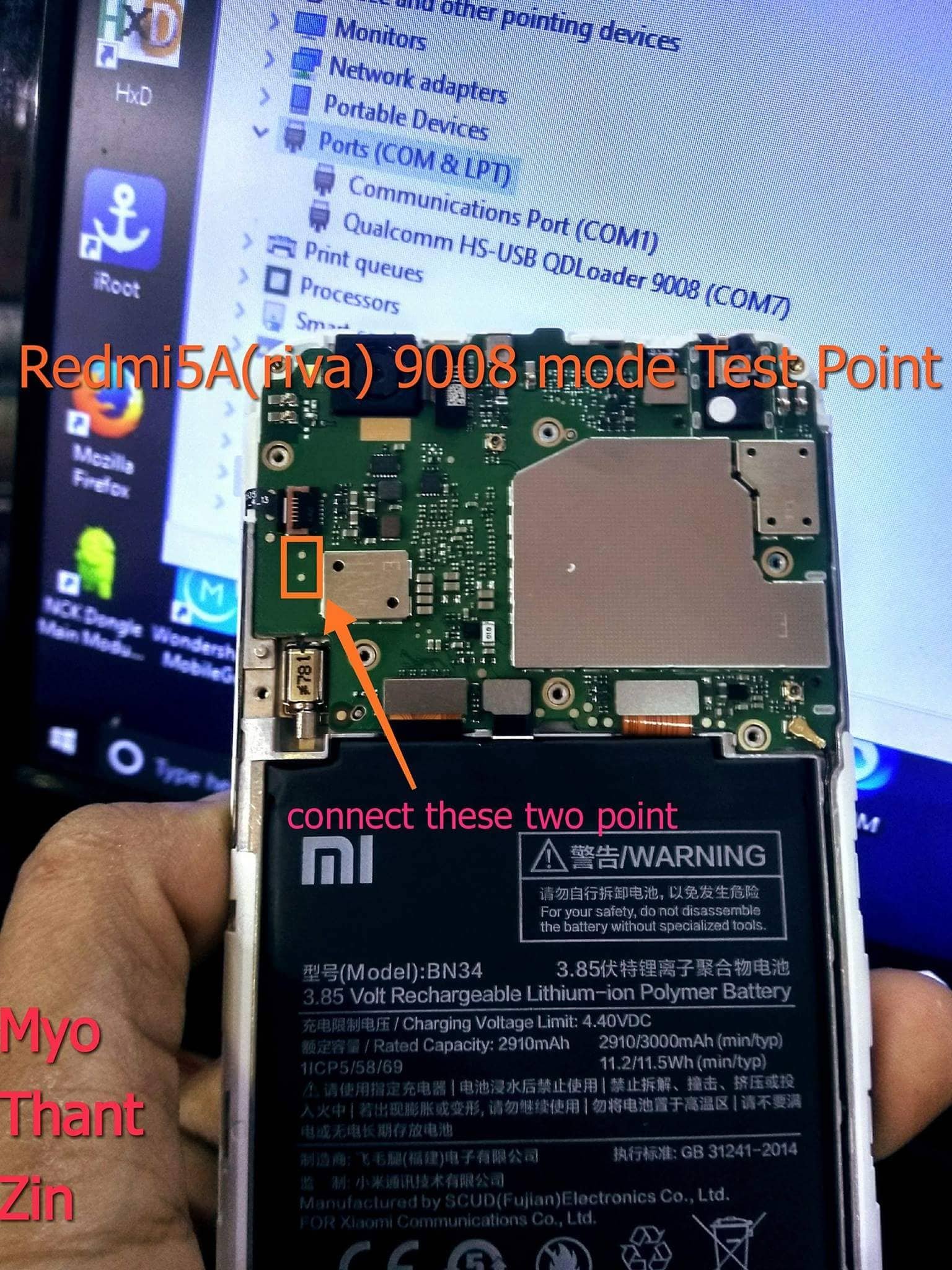 Xiaomi Redmi 5a Test Point / EDL Point